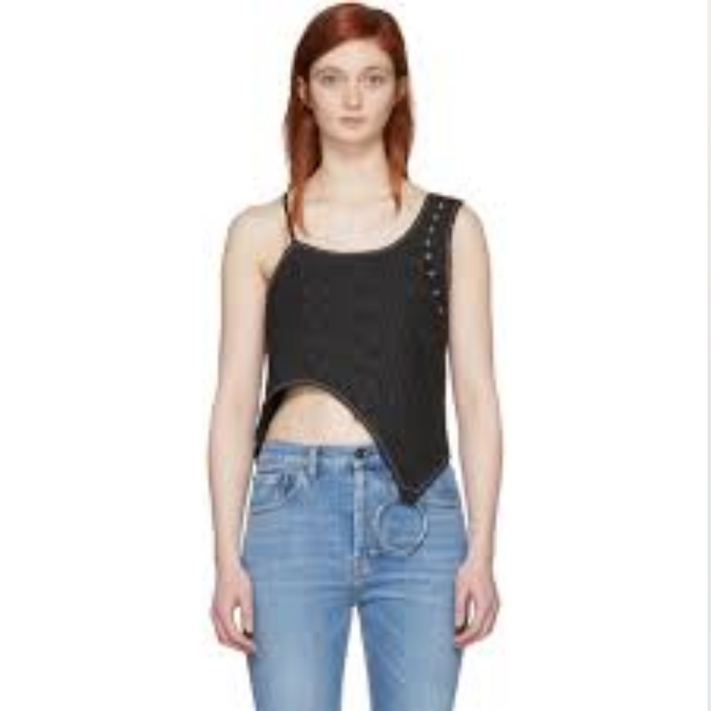 NWT Marques Almeida asymmetric grommetted top with ring